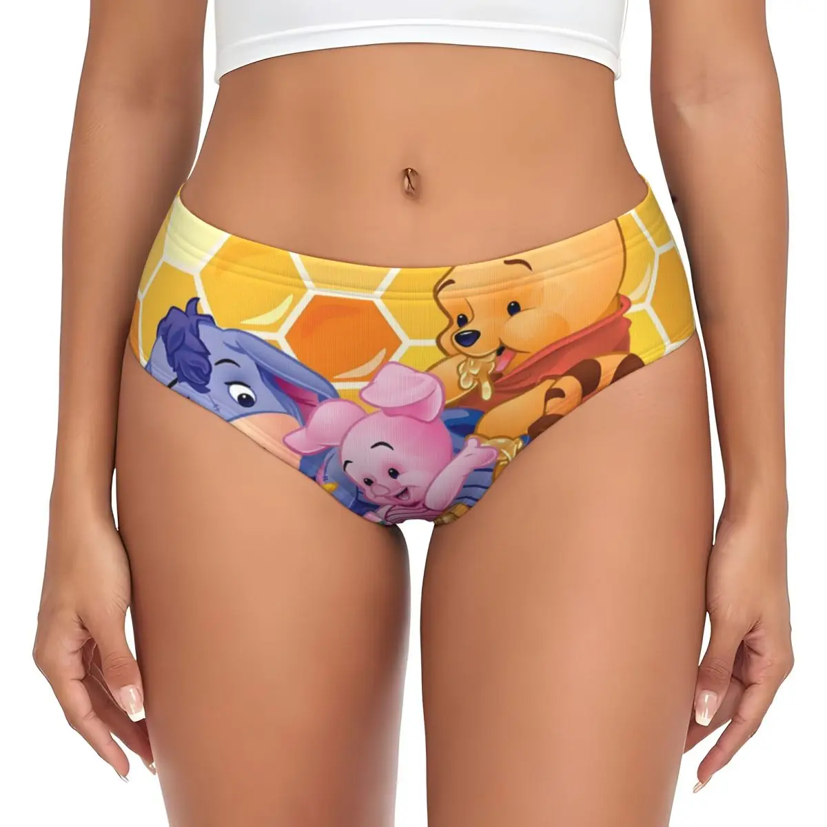 مخصص ويني ذا بوه لطيف أنيمي العسل ملخصات الملابس الداخلية النساء سراويل مريحة تمتد الكلاسيكية