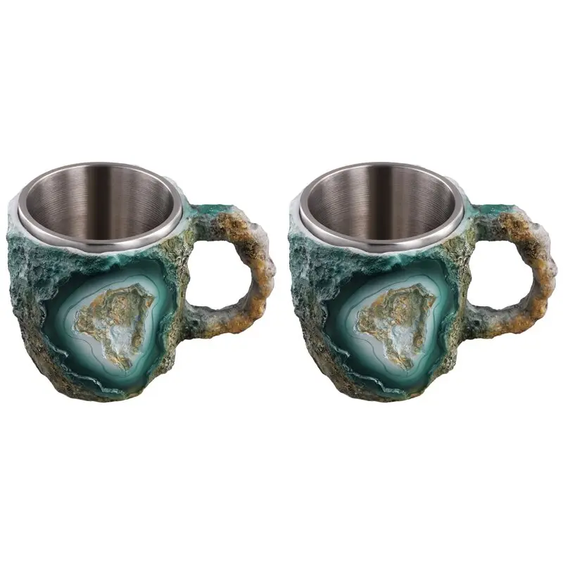 

A53Q-2X Elegant Luxury Mineral Crystal Coffee Mug,Colorful Crystal Mug Translucent Coffee Mug, For Home Office Coffee Mugs,A