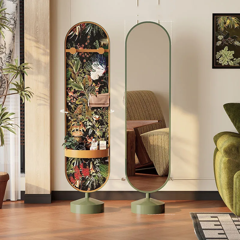 Nordic Aesthetic Mirror Girls Accessories Items Decoration Funky Standing Mirror Oval Accessories Espelhos Home Decorations