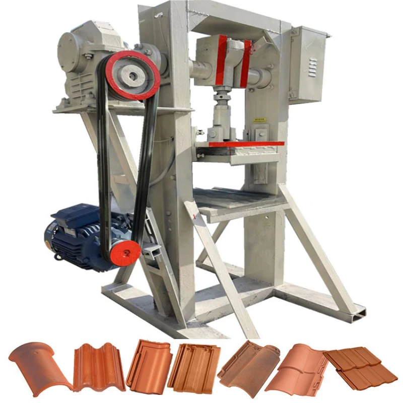 Auto electric clay roof brick moulding mud soil press tile brick automatic roof clay tile making machine for sale