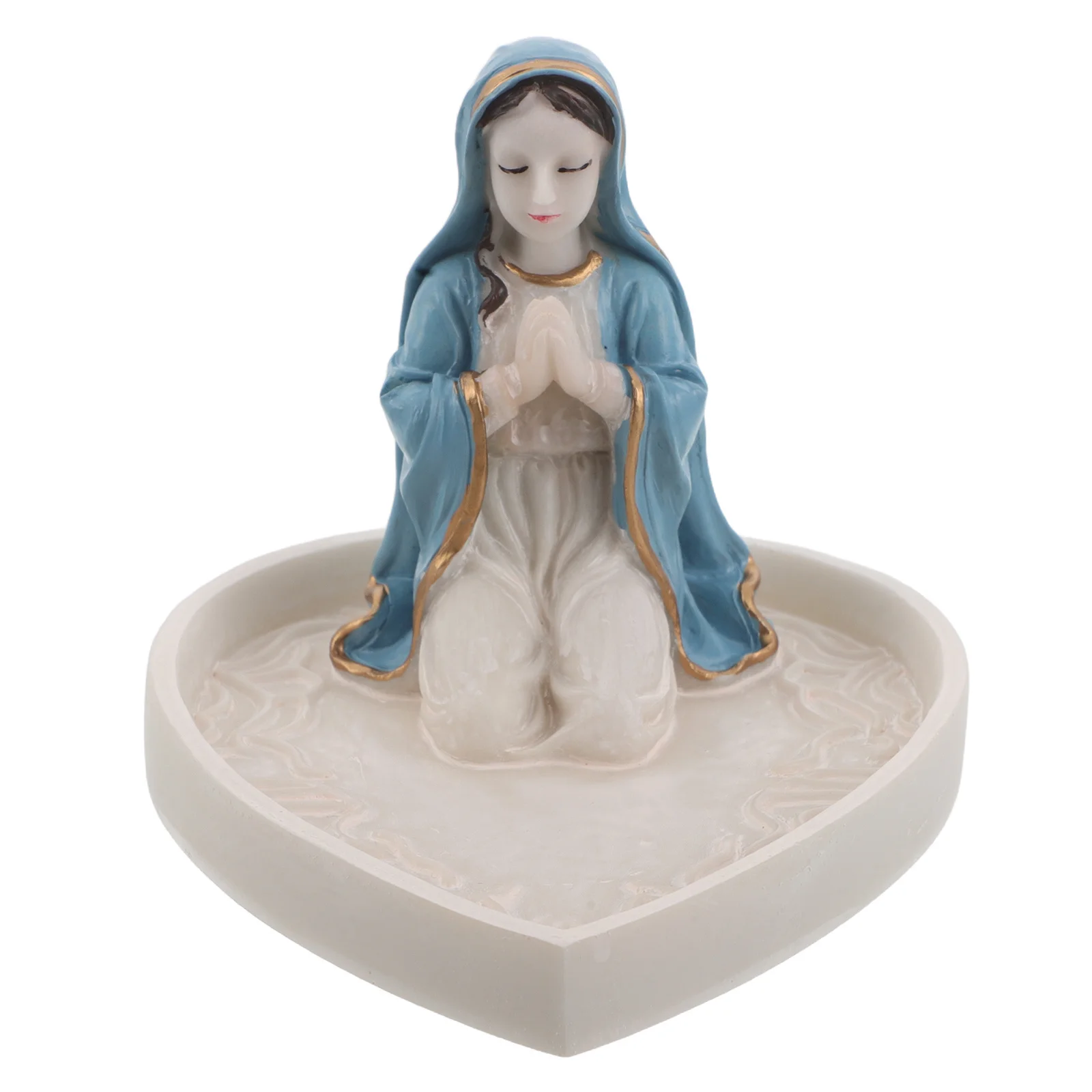 

Virgin Mary Resin Keepsake Rosary Holder Catholic Sculpture Beads Case Prayer Box Christian Necklace Religious Jewelry Christmas