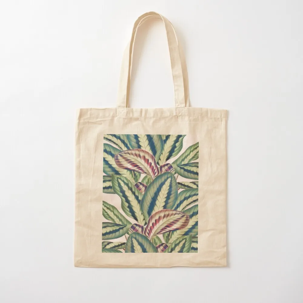 

Green Tropical Maranta Leaves Tote Bag Cloth bag Big bag women Canvas for women tote canvas