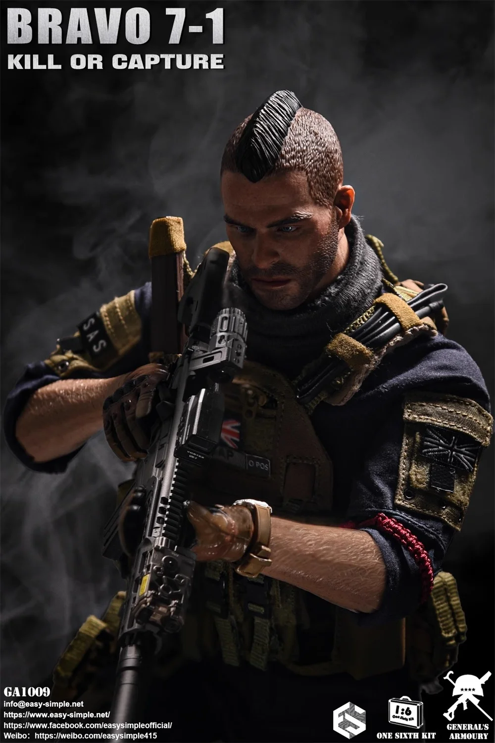 1/6 EASY&SIMPLE ES GA1009 Figurka Żołnierza Brytyjskiego, Figurka Akcji SAS z Pełnym Zestawem, Ruchoma, Dla Fanów i Kolekcjonerów