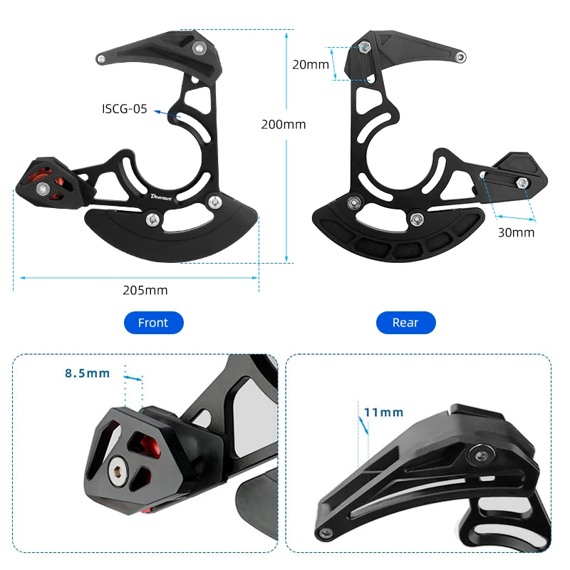 Deemount Bicycle Chain Guide ISCG 03/05 BB Mount Single Chainring Mount MTB Bike 32-38T 1x system Chainwheel Bash Protector Plat