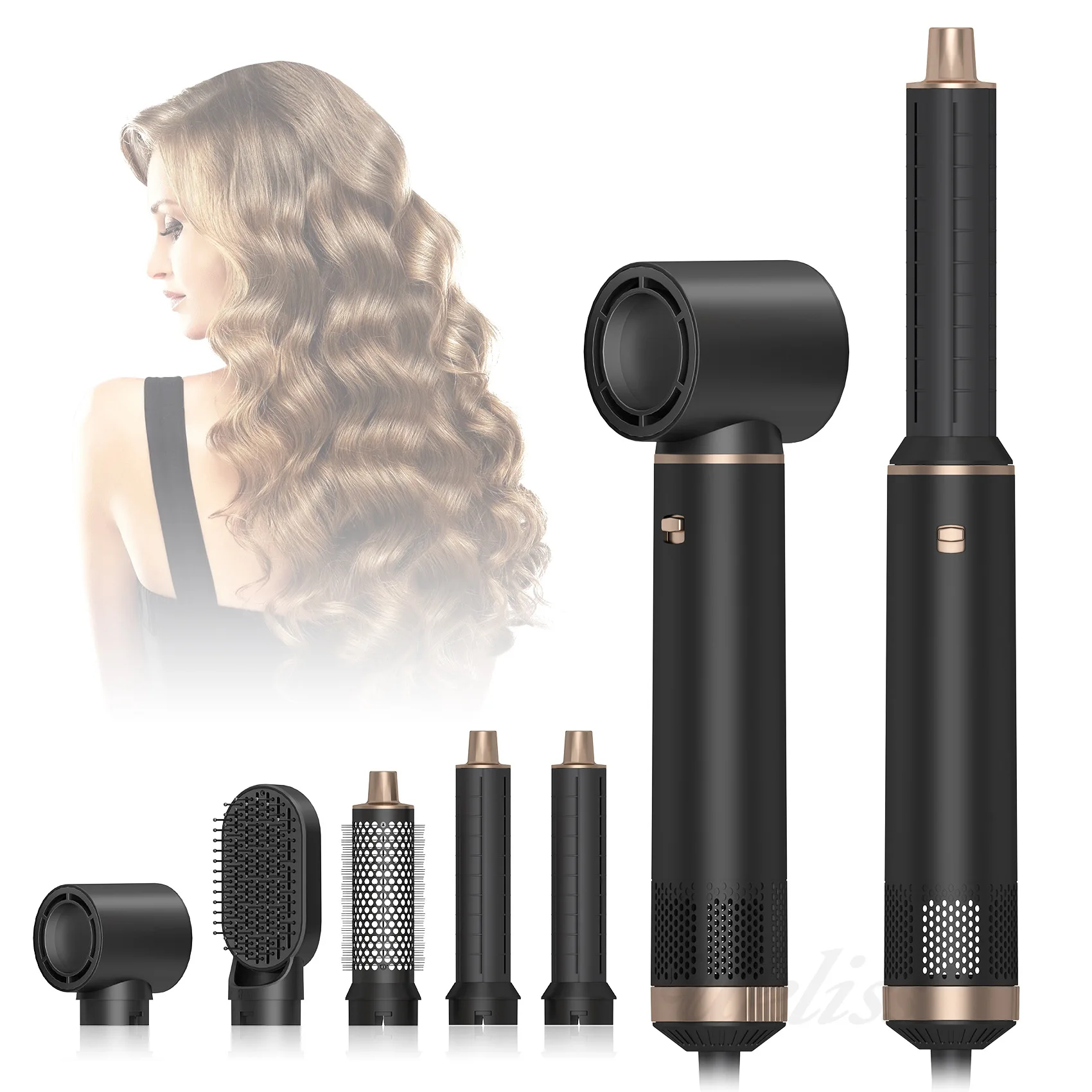 New Multi-Functional Hair Dryer Salon & Home Use  2-in-1 Straightening & Curling Blow Dryer Gentle on Hair