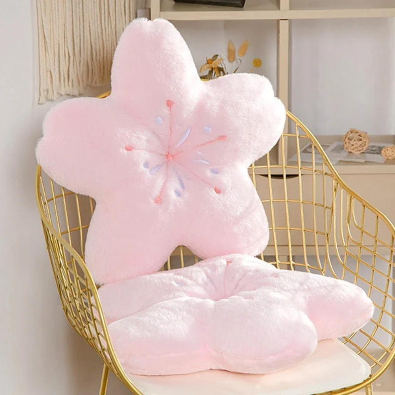 

Cherry Blossom Throw Pillow Kawaii Sakura Flower Plush Pillow Bedroom Living Room Decor Bay Window Floor Seat Cushion Tatami