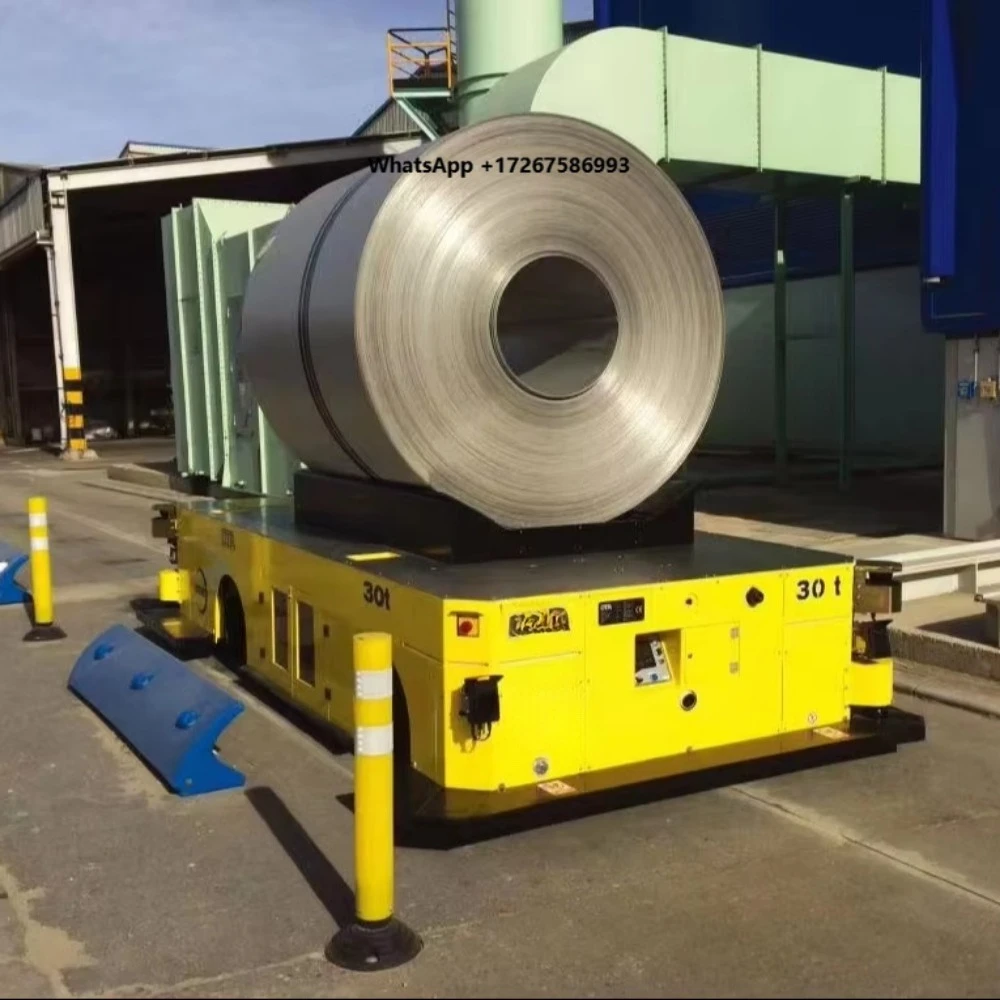 Heavy-Duty Smart Flatbed AGV Laser-Guided Motor-Driven Battery-Powered Industrial Material Transport Cart
