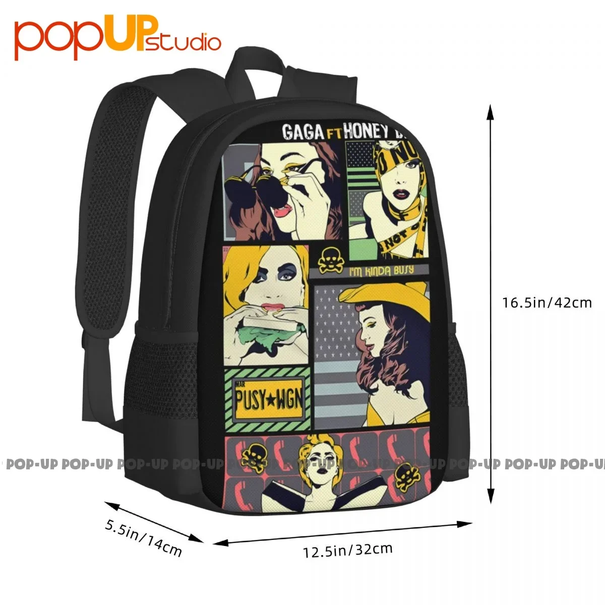 Lady Gaga Ft. Honey Bee Beyonce Backpack Large Capacity Bookbag Creative Eco Friendly Bags For Travel