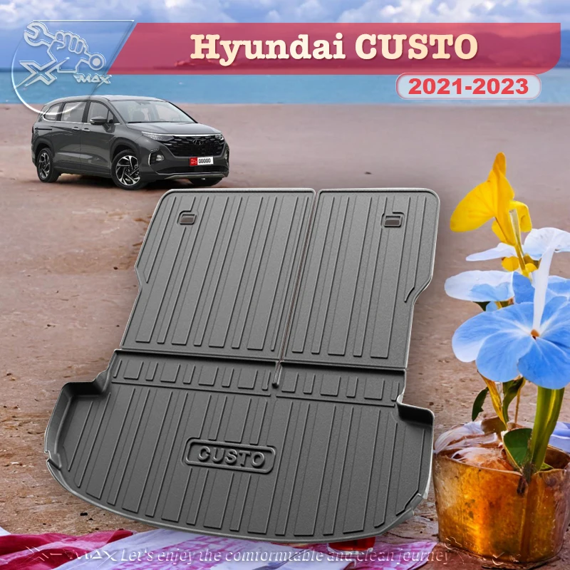 

For Hyundai CUSTO 2021-2023 Custom Fit Car Trunk Mat All Season Black Cargo Mat 3D Shaped Laser Measured Trunk Liners