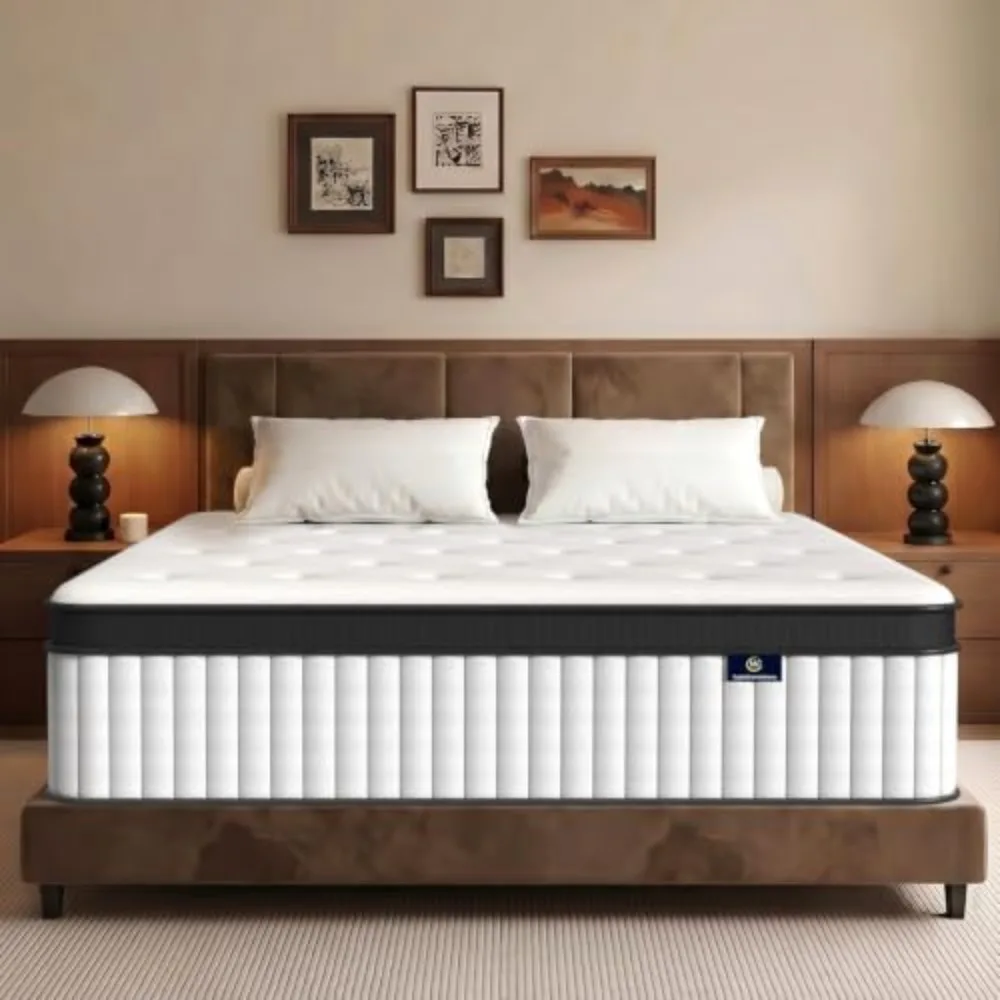 Twin Mattress, 10 Inch Hybrid Twin Size Mattress in a Box, Medium Firm Memory Foam & Individual Pocket Springs, Motion