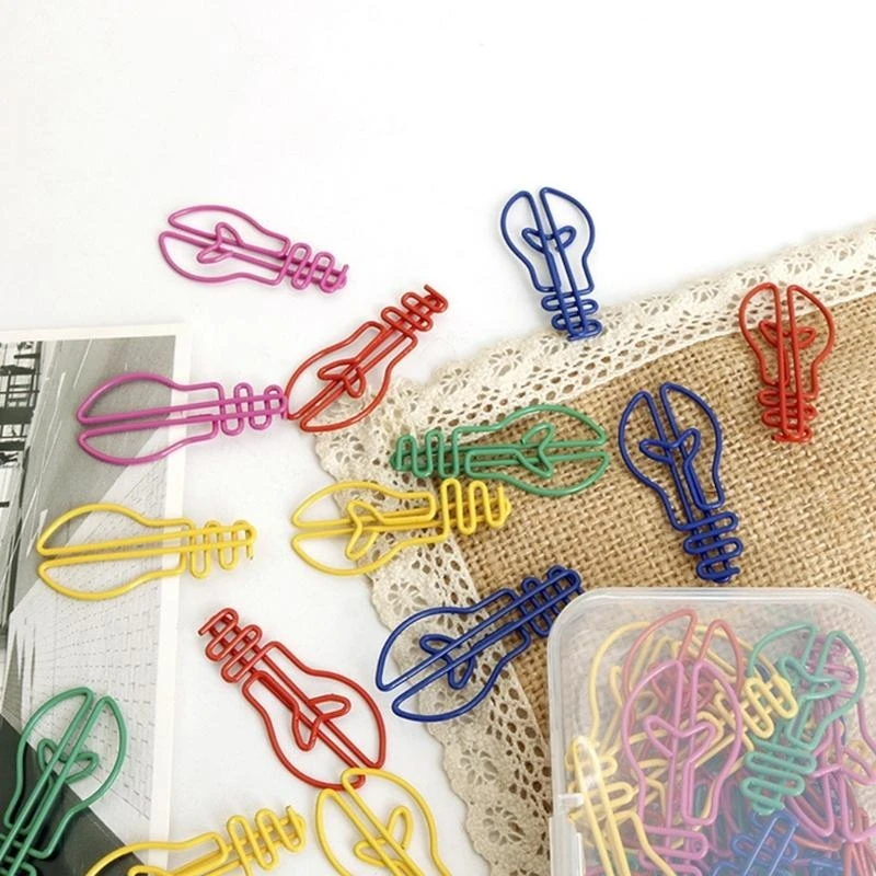 30 stcs lamp bol vorm papier clip 42 mm metalen paperclips kleurrijke bestandspapier klem kleine metalen bladwijzers clip voor