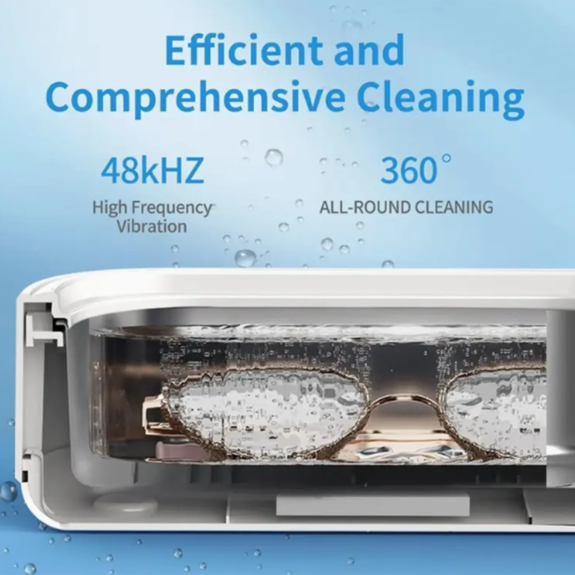 Portable ultrasonic eyewear cleaning machine | Home automatic jewelry/multi-purpose decontamination artifact