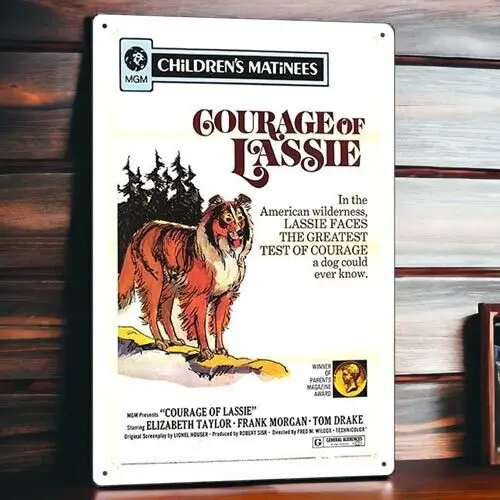 Courage of Lassie Metal Movie Poster Tin Sign Plaque Wall Decor Film 8