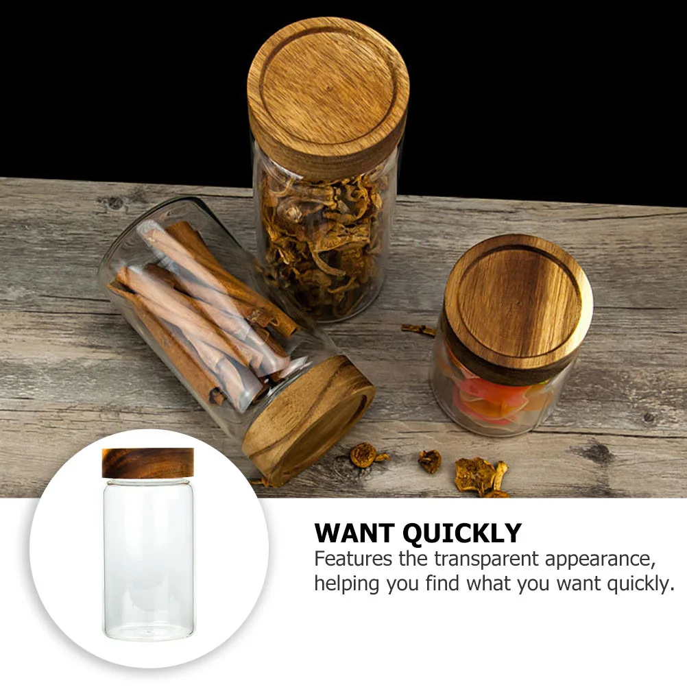 

1Pcs Premium Glass Storage Jar Transparent Kitchen Container for Snacks Ingredients Long-Lasting Sealed Preservation