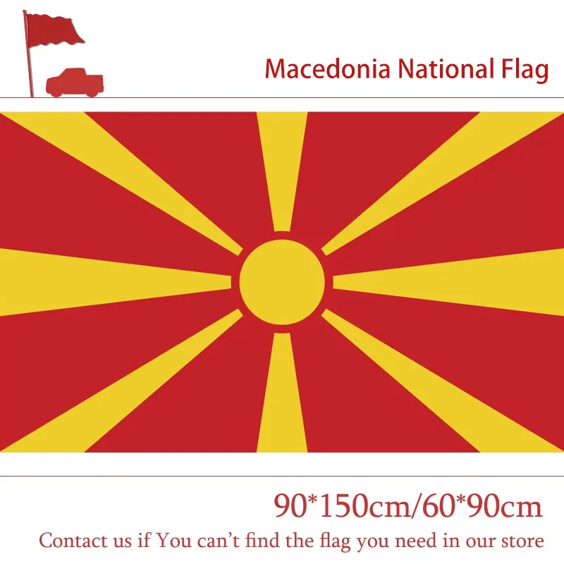 

Macedonia National Flag Banner Flying Flag 3x5ft 90*150cm/60*90cm/40*60cm/15*21cm Hanging Flag Banner