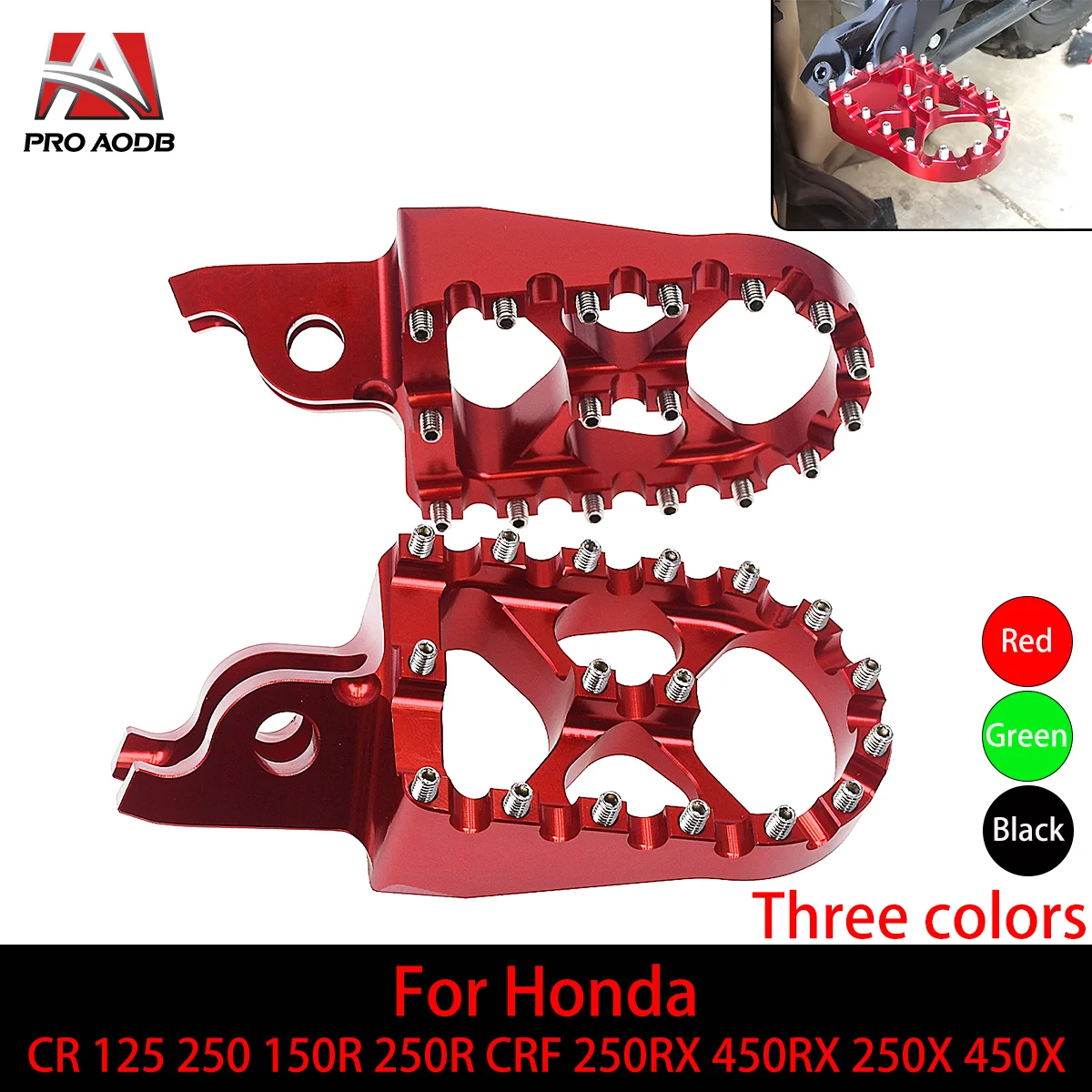 

CNC FootRest Footpegs Foot Pegs Pedals For HONDA CR125 250 150R 250R CRF 1000L AFRICA TWIN/DCT 250L 450L 250M 250RALLY 250X Etc