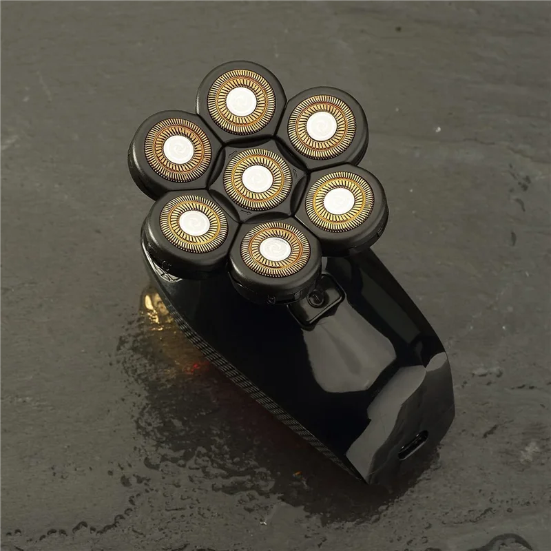 ABRW-2X 7D Electric Shaver Replacement Heads 7 Heads Head Shaver Bald Shaver Beard Electric Razor Shaver Head(Gun Color)