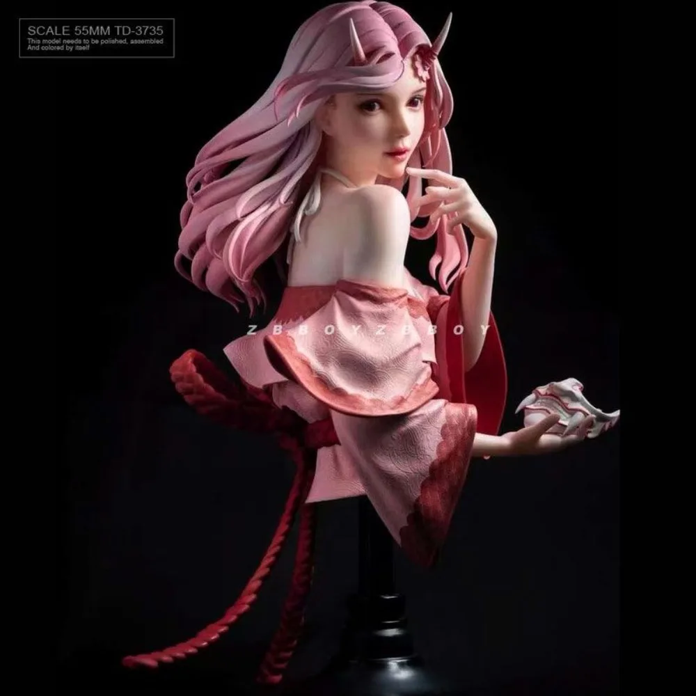 55mm Ghost Princess Bust Resin Soldier White Model 3D Printed DIY Coloring Self-assembly Figurines Miniatures Crafts
