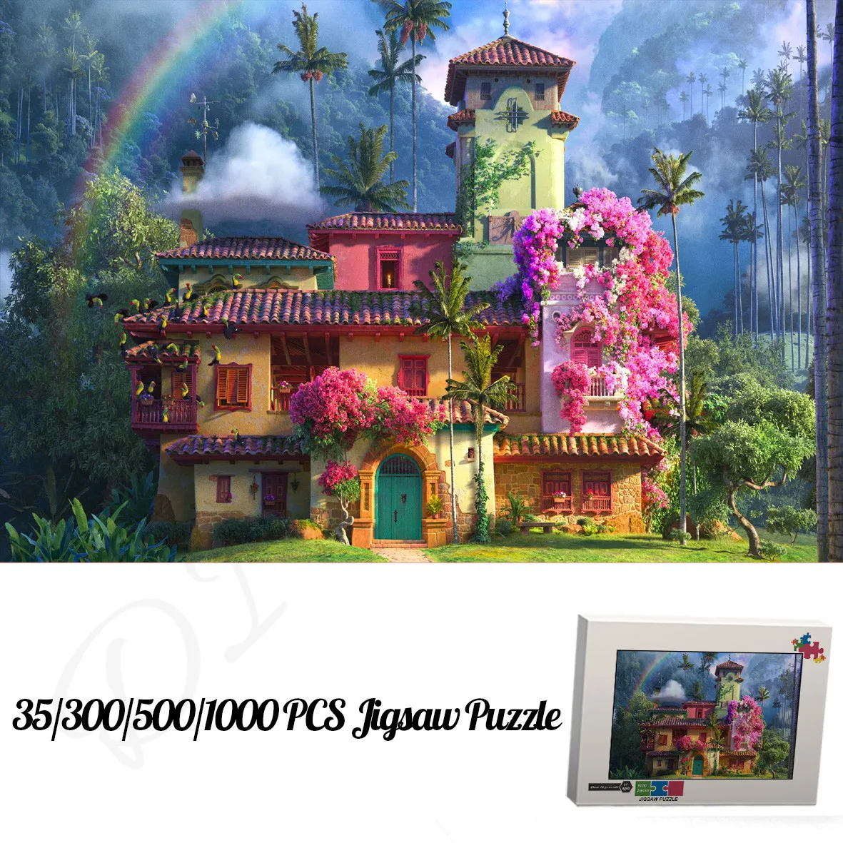 

35 300 500 1000 Cartoon Puzzles Disney Animation Encanto Fantasy House Puzzles for Kids and Adults Educational Toys and Hobbies