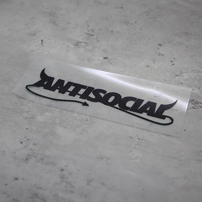 1 adesivo personalizado do capacete sociopático do pequeno demônio, vinil decorativo durável impermeável da capa do risco da motocicleta,