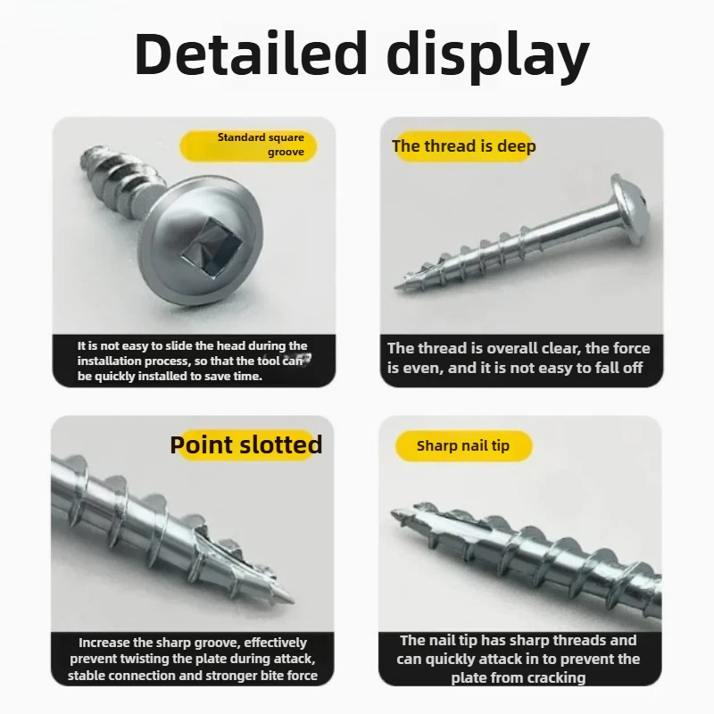Woodworking oblique hole screw, cross screw, slotted half tooth self tapping screw, coarse tooth oblique hole machine special