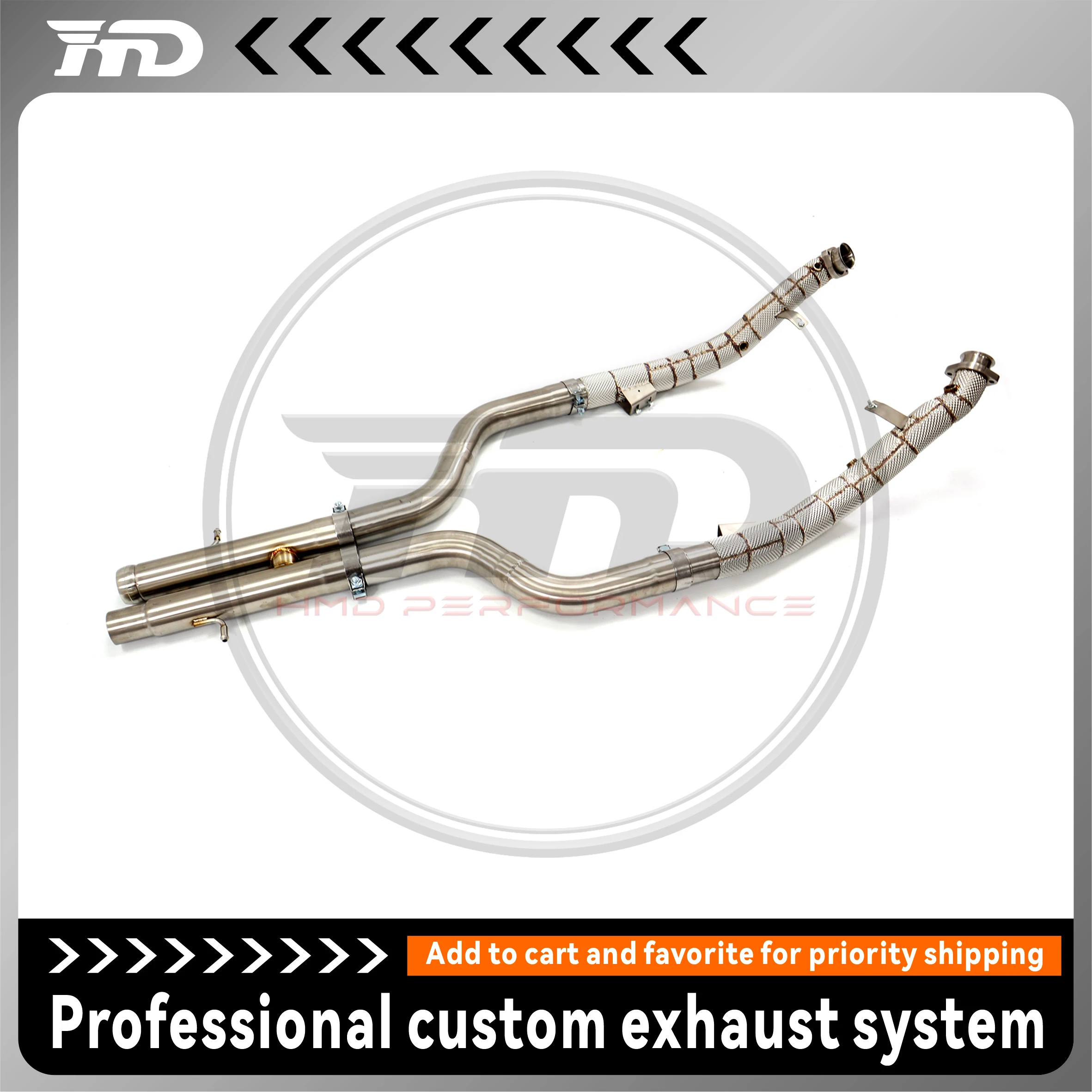 

HMD Exhaust System High Flow Performance Downpipe forMercedes BENZ S63 W221 5.5T With Heat shield