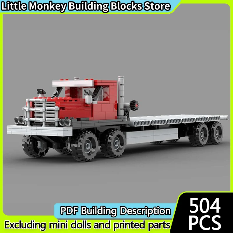 

Конструктор City Car Model MOC: Модульный Тягач с Двойной Передней Осью, Технологичные Кирпичики, Подарки для Детей на Праздники, Набор для Сборки Игрушек