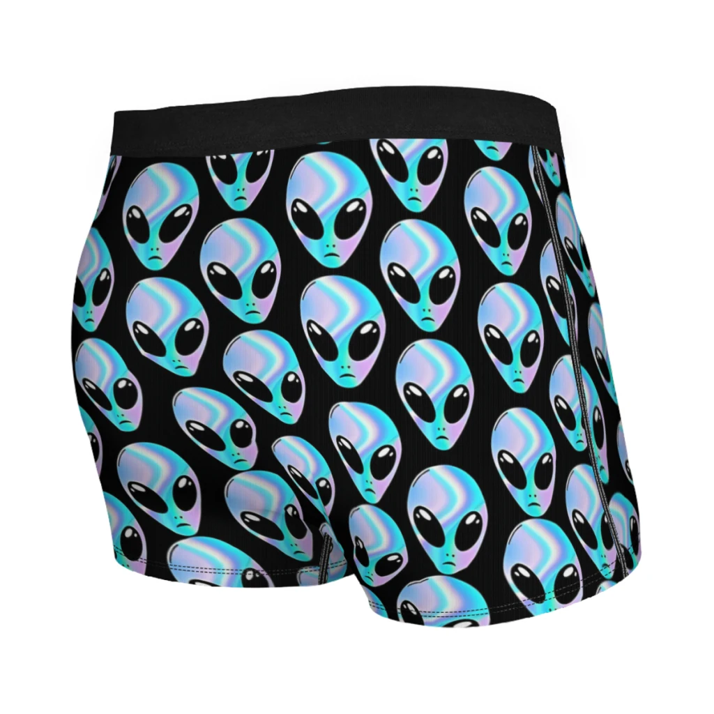 Alien Head Holographic Blue Skin  Underpants Breathbale Panties Man Underwear Print Shorts Boxer Briefs