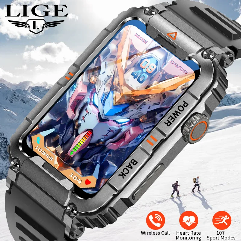 LIGE GPS Smart Watch Man Outdoor Sport Tracker Fitness Bluetooth Call AI bransoletka głosowa damska Smartwatch dla androida IOS moda