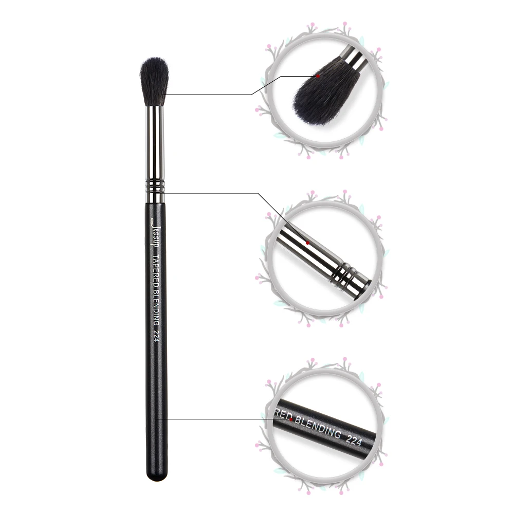 Jessup Eye Blending Brush Makeup Crease Shadow Brush Eye Details Premium Tapered Fluffy Domed Blend Pencil Synthetic Hair Wooden