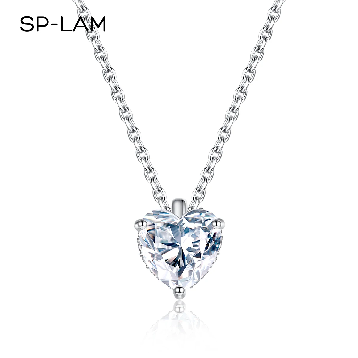 

Delicate Sparkling Heart Moissanite Pendant Necklace 925 Sterling Silver 1CT Lab Diamond Fine Jewelry For Women Wholesale