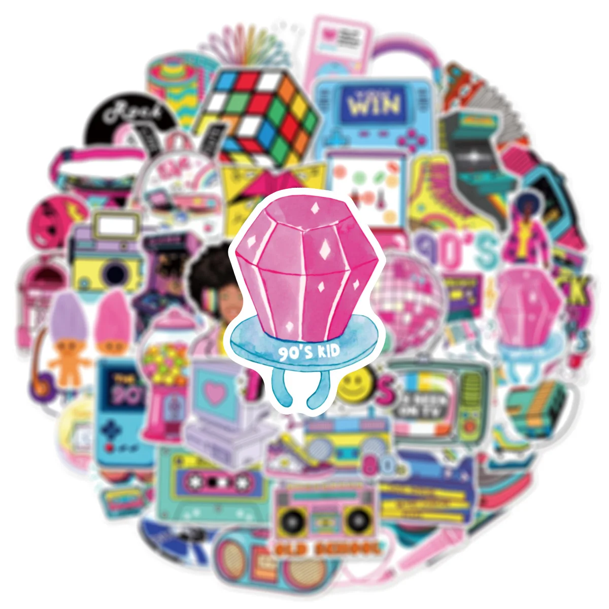 50 SZTUK Naklejek Cartoon Retro Small Fresh Graffiti DIY Dekoracja Etui na Telefon Komórkowy Notatnik Kubek na Wodę Wodoodporne Naklejki Zabawki Prezent