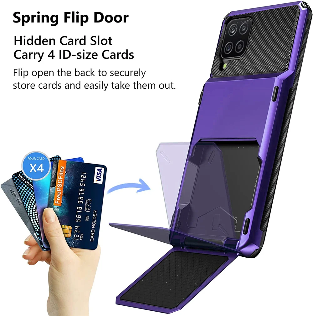 

samsung a22 case Wallet 4-Card Slot Credit Phone Case For Samsung Galaxy A22 5G Case Card Holder Cover For A22S A22 S A 22S 22