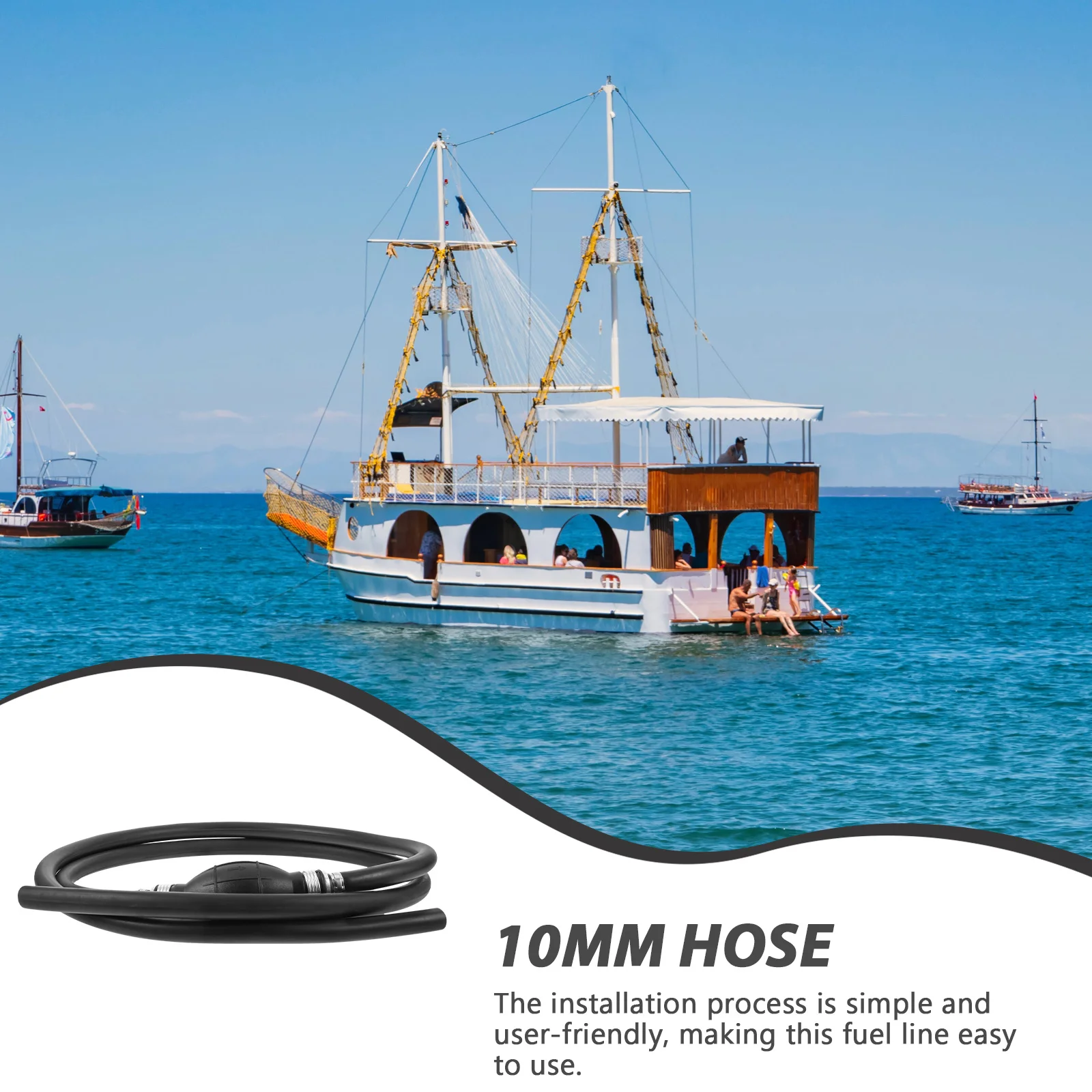 

Fuel Line Hose Bulb Manual Pump One-Way Valve Fuel Transfer Durable Plastic Oil Resistant Boat Marine Outboard