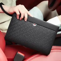 Fashionable leather men's handbag Handheld foreskin Business fashion casual hand zippered men's purse Hand grab envelope wallet