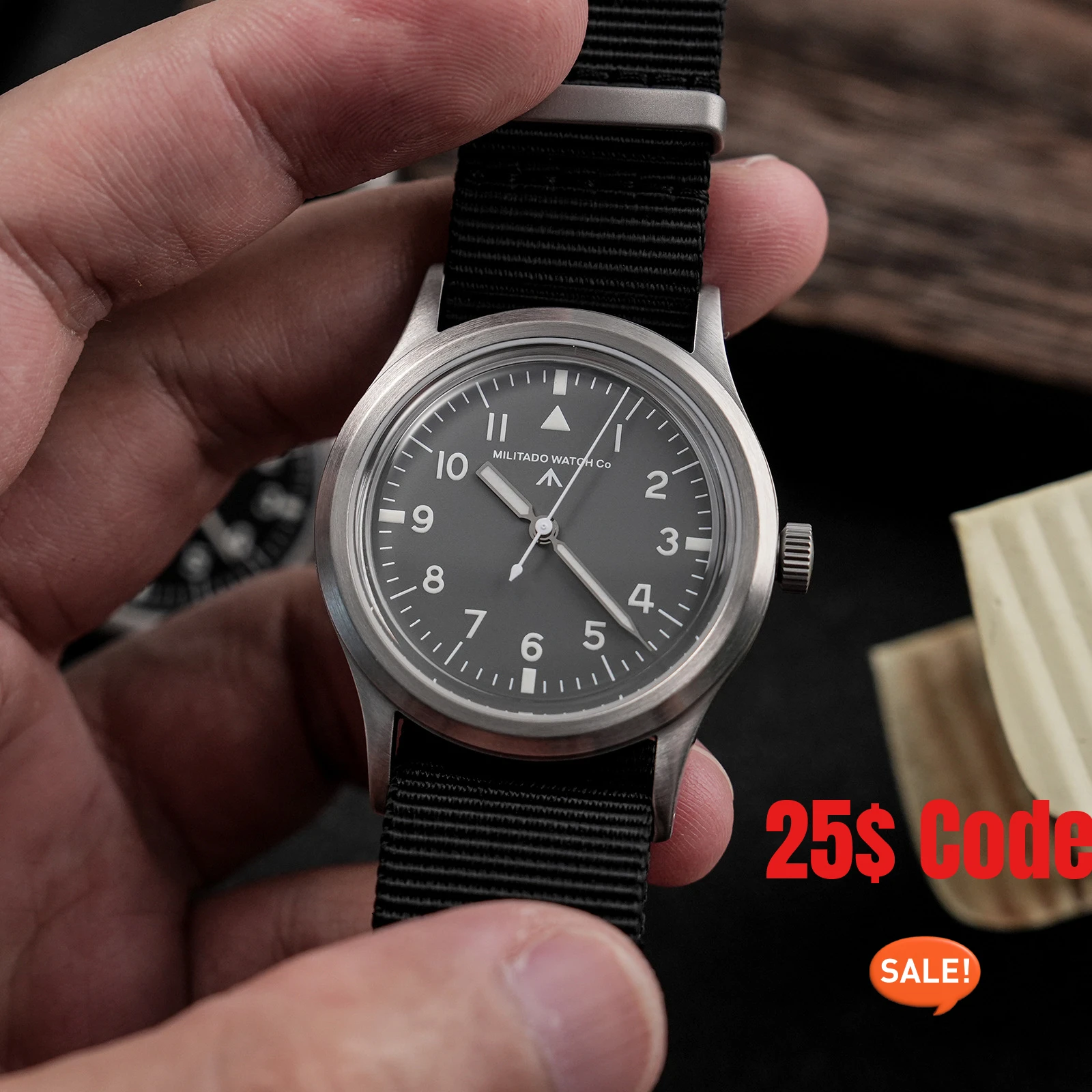 

Militado ML14 V2 Watch VH31 Sweep Second Quartz Movement Sapphire Mirror AR Coating Night Light 100m Waterproof Watch