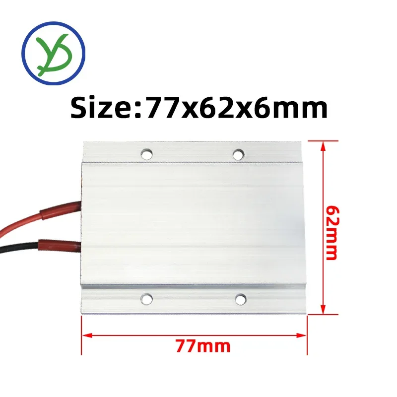 Placa calefactora termostática de cerámica PTC, 77x62mm, montaje de cuentas de lámpara LED, elemento calentador eléctrico de 12 ~ 220V, estación de desoldar, 2 uds.