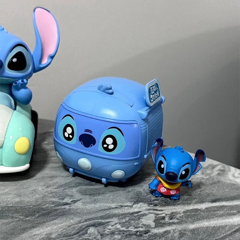 Disney Stitch Touring Motor Home Series Anime Blind Box Pvc Statue Cute Kawaii Anime Figure Model Collection Children'S Toy Gift