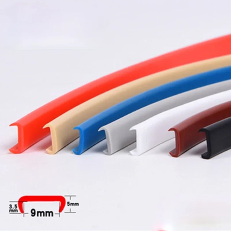 2 meters U Edge Banding Veneer Edging Wood Furniture Soft PVC Edgeband 3MM- 50MM White Beige Gray Black Red