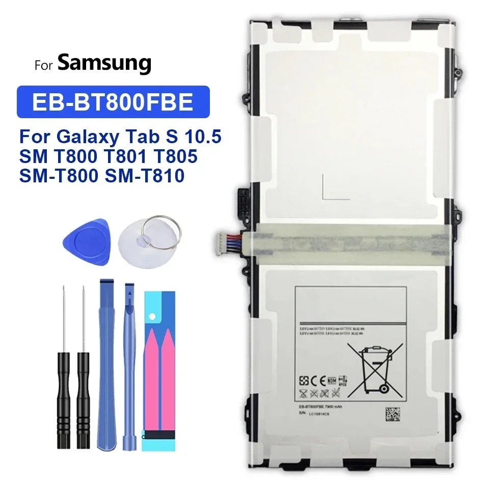 

Аккумулятор для планшета EB-BT800FBE 7900 мАч для Samsung Galaxy Tab S 10,5 SM-T800 T801 T805 + бесплатные инструменты