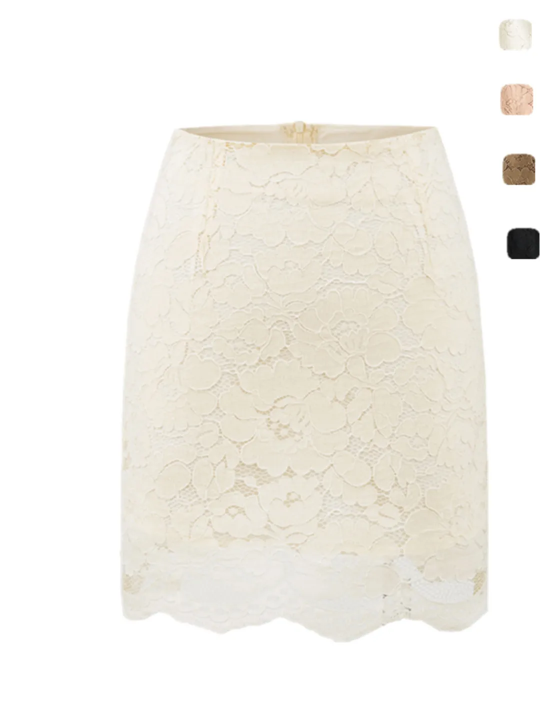 

Sexy Lace Slip Midi Skirt with Underwear Slimming Body a ort Skirt for Ladies High Waist Burst with Hollow out Design