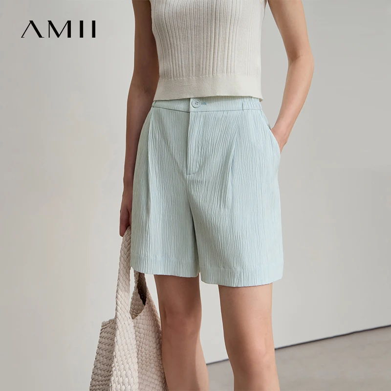 AMII Minimalist Office Lady Blazer Shorts Woman Summer 2025 Solid Loose Casual Short Pants Female New Fashion Clothing 12542174