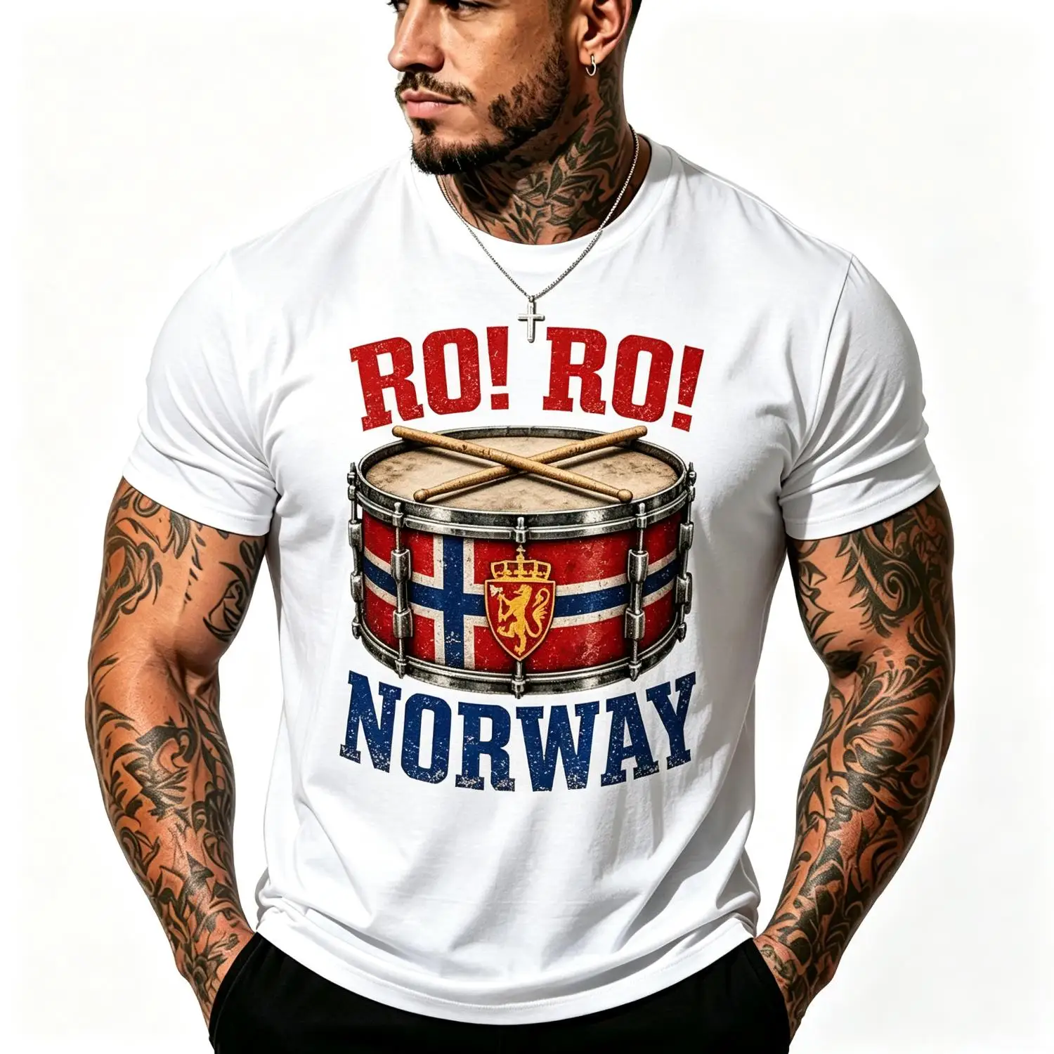 Ro Ro Norway with Drum beat Celebrating Fans T-Shirt