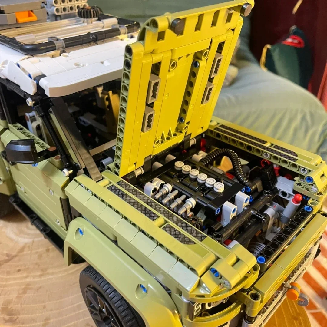 테크니컬 로버 디펜더 수집가용 블록 세트, 클래식 오프로드 자동차 42110 모델, 더트 바이크 애호가를 위한 아이디어 선물