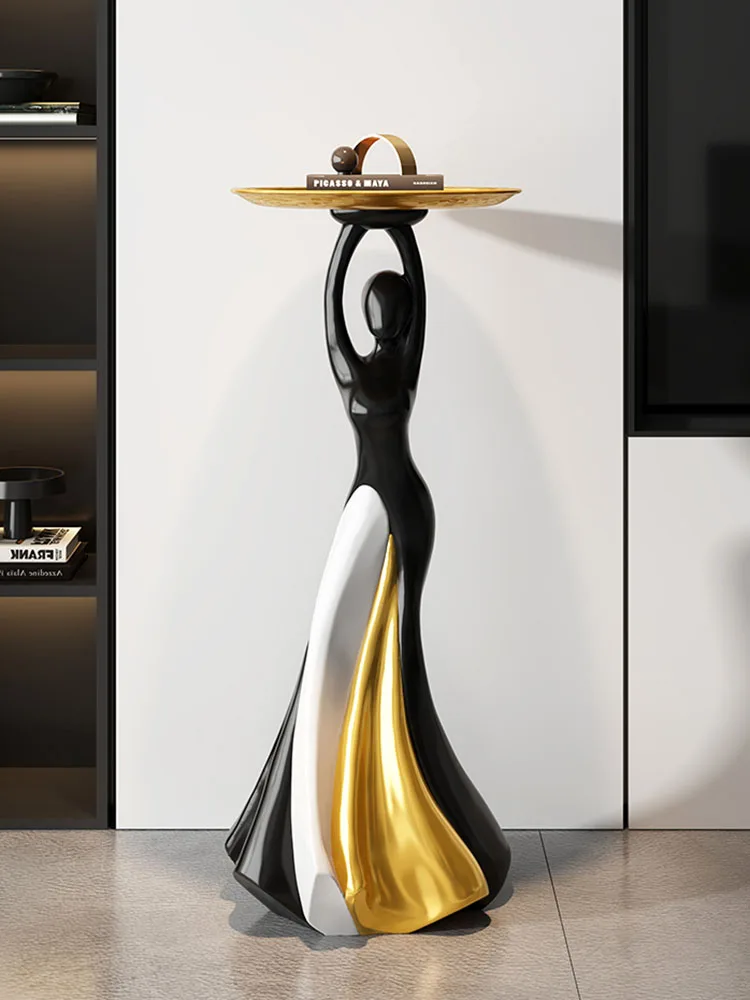 

Home Decor Art Sculpture Coffee Table Ornament Resin Luxury Living Room TV Cabinet Sofa Side Table Metal Tray Floor Decoration