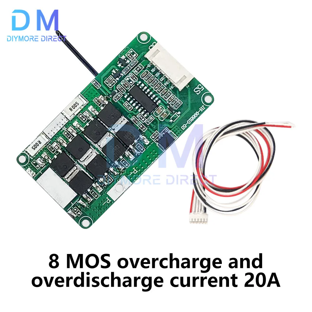 5S BMS 10A 15A 20A 25A 21V Li-ion Lithium 18650 Charge Board Short Circuit Protection