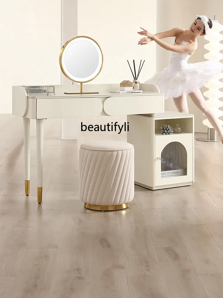 

zqBallet Dressing Table Italian Minimalist Retractable Multifunctional Master Bedroom Stone Plate K49-2