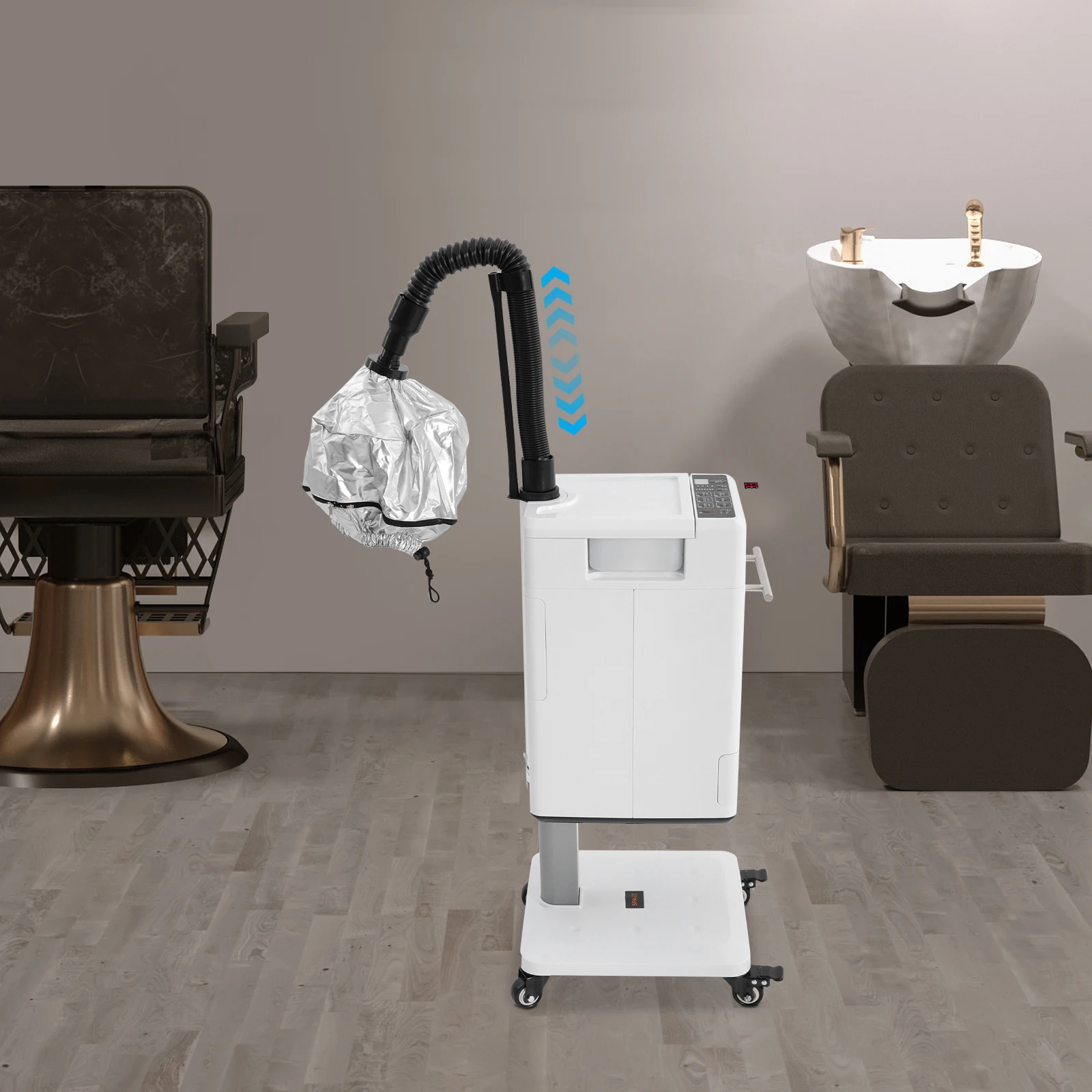 ماكينة بخار الشعر نانو مع 6 خيارات و6 أوضاع، شاشة LCD، 500 وات، حامل أيوني احترافي ساخن، للعناية بالشعر، والعناية بفروة الرأس