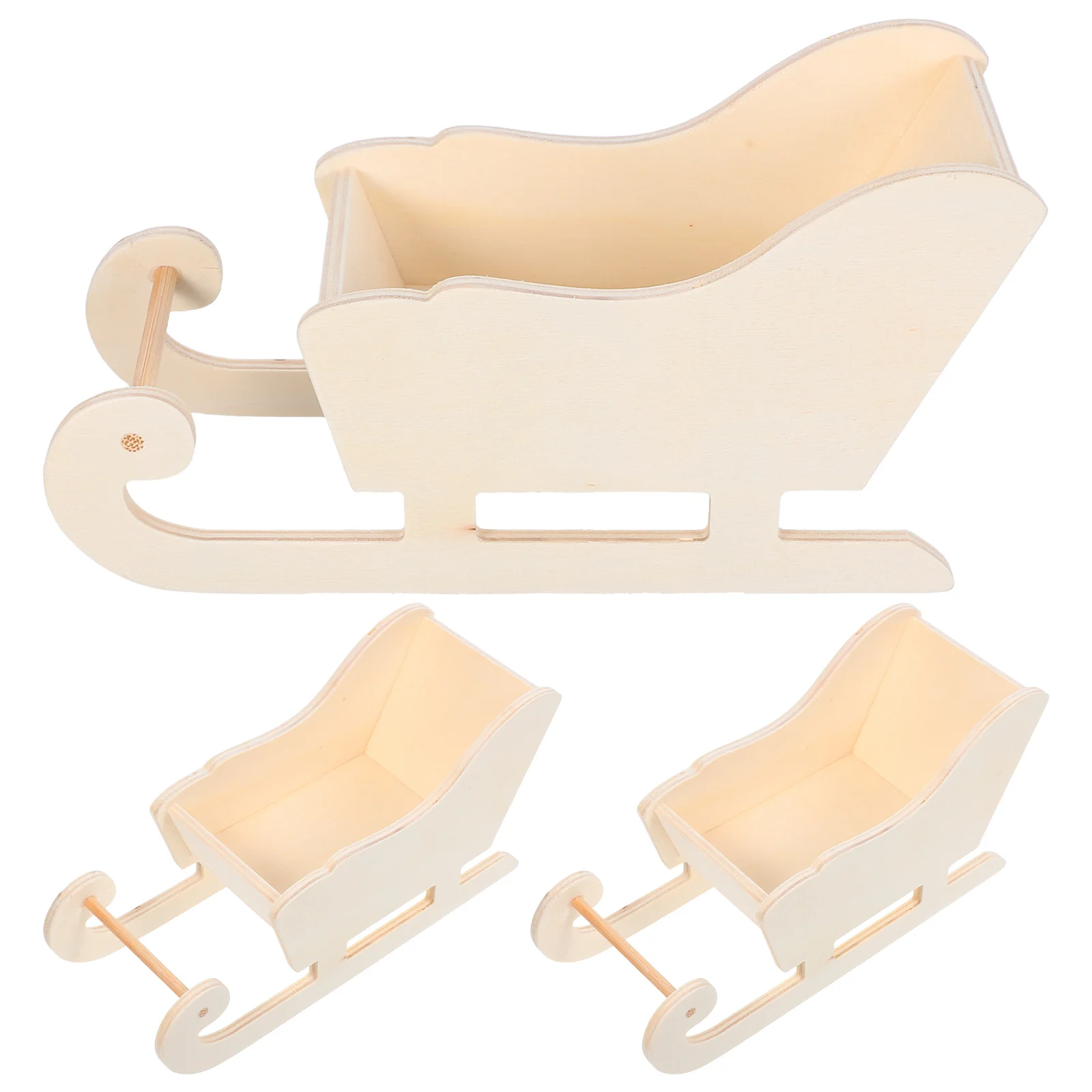 

3Pcs Christmas Sleigh Decorative Candy Dish Bowl for Desktop Table Tree Hanging Holiday Craft Supplies Sled Ornament