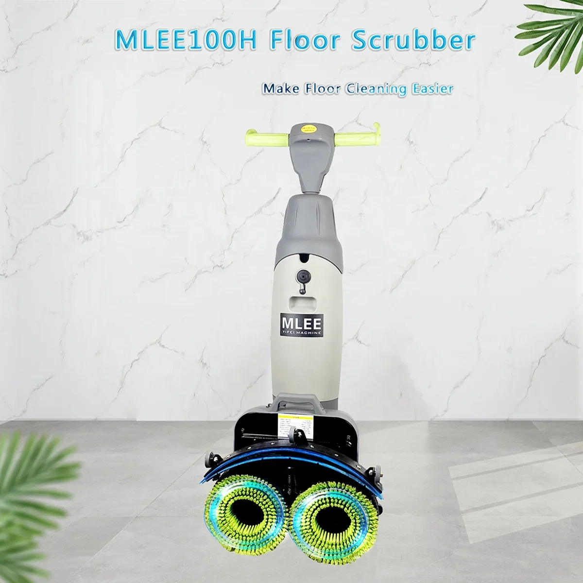 

MLEE100H Mini Floor Scrubber With Lithium Battery Powered Double Brush Cleaning Machine Floor